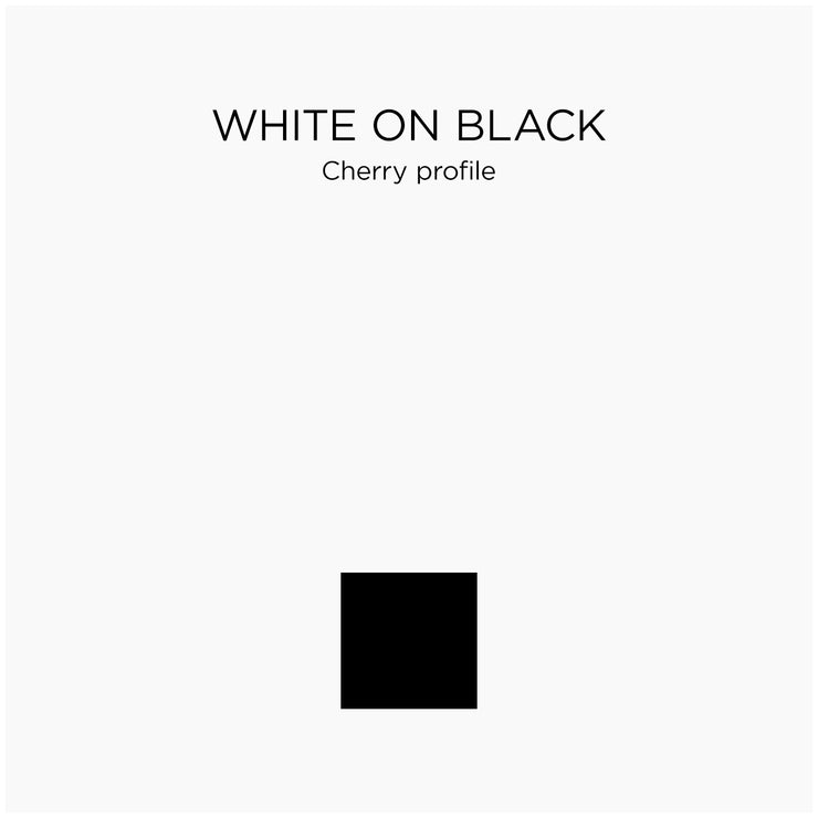 WHITE ON BLACK-CHERRY PROFILE